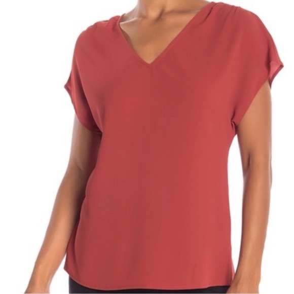 Pleione Tops - Pleione V-Neck Blouse Red
